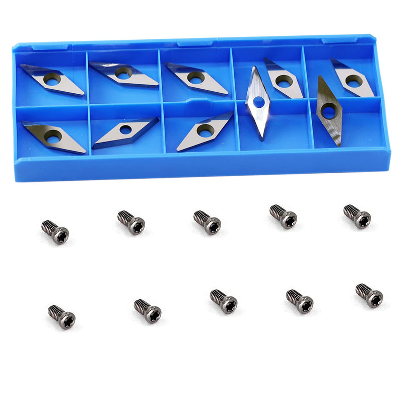 Ci4 Diamond Tungsten Carbide Replacement Cutter Inserts Planer Knives with Radius Point fit for DIY Wood Lathe Turning Detailer Tools Kit or Woodworking Machine Tools Accessories10pcs