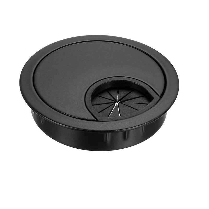 uxcell Cable Hole Cover, 2.1Inch/53mm Zinc Alloy Desk Wire Cord Cable Grommets Hole Cover for Office PC Desk Cable Cord Organizer, Black 2-1/8 Inch