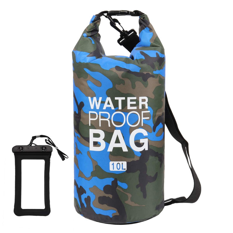 Waterproof Dry Bag 2L/5L/10L/15L/20L/30L, Roll Top Sack Keeps Gear Dry for Kayaking, Rafting, Boating, Swimming, Camping, Hiking, Beach, Fishing with Free Waterproof Phone Case (Dark Blue, 15L)