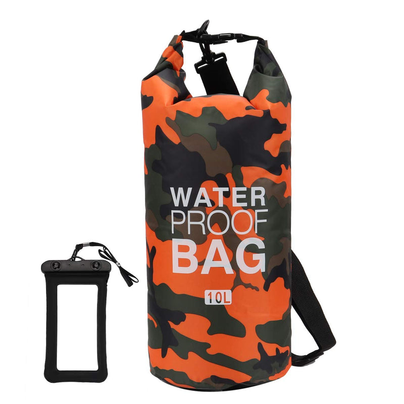 Waterproof Dry Bag 2L/5L/10L/15L/20L/30L, Roll Top Sack Keeps Gear Dry for Kayaking, Rafting, Boating, Swimming, Camping, Hiking, Beach, Fishing with Free Waterproof Phone Case (Orange, 30L)