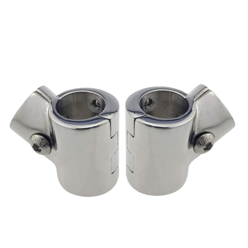 Heavy Duty 316SS Boat Hand Rail Fitting- Polished 60 Degree T/Tee Hinged/Split Fitting 1" Tube 2PCS FOR 1" TUBE