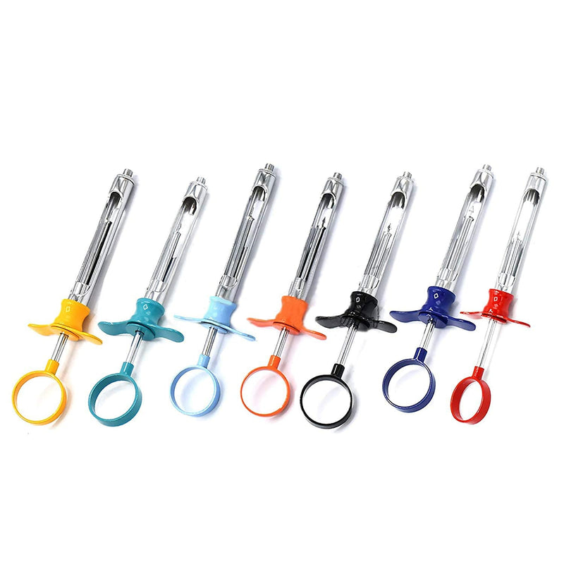 Dental Syringe 1.8Ml Set Of 7 Stainless Steel Dental Instrument (Mix Color ) for Educational Use