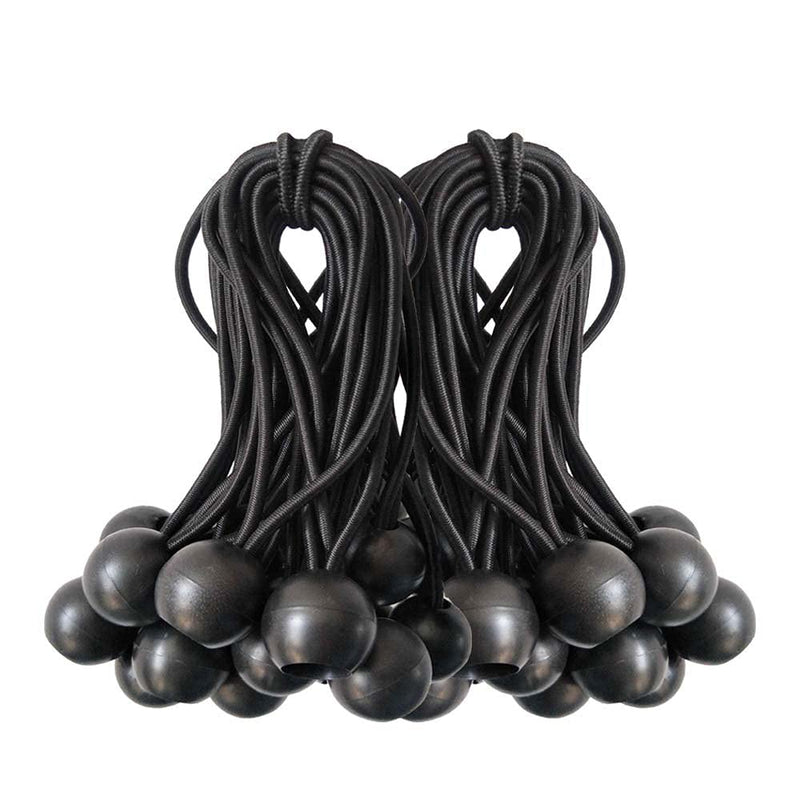 Ball Bungee Cords, 50 Packs, 4 Inch Black Tie Down Cords for Tarp, Canopy Shelter, Wall Pipe, UV Resistant - NewNest Australia