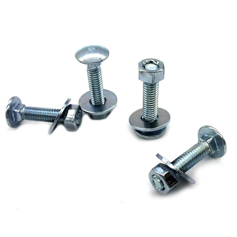 (10 pc) 1/4-20 x 3 Long Square-Neck Carriage Bolts Set w/Nuts & Washers,Zinc-Plated,Carbon Steel Grade 2,by Fullerkreg (10 pc)1/4x3"