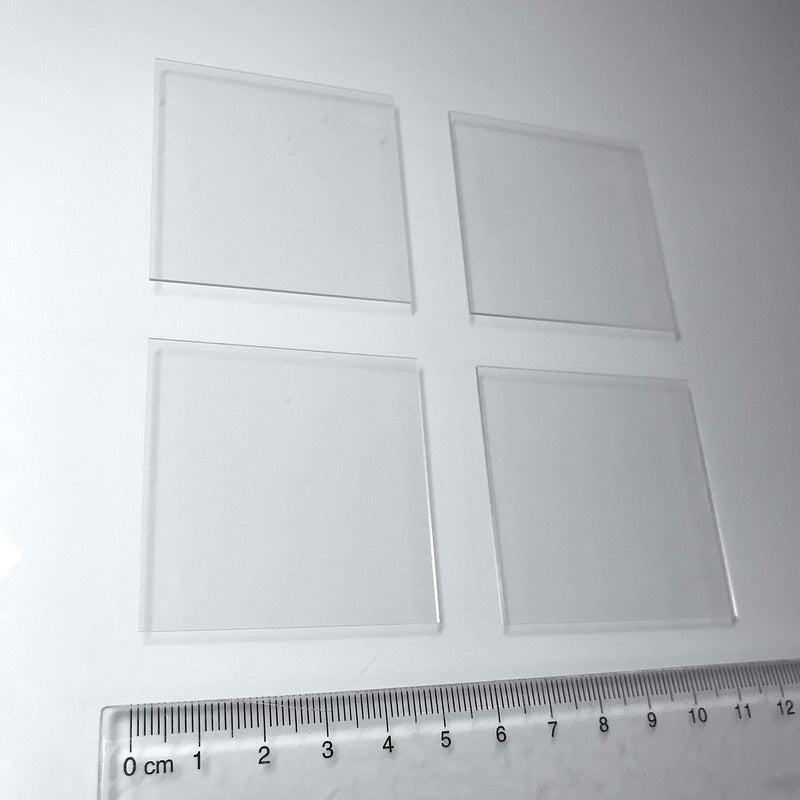 Alpha Nanotech UV Quartz Plates (4 pcs, 50 mm x 50 mm x 1 mm, UV-Grade) UV-Vis Grade, 50 x 50 x 1 mm