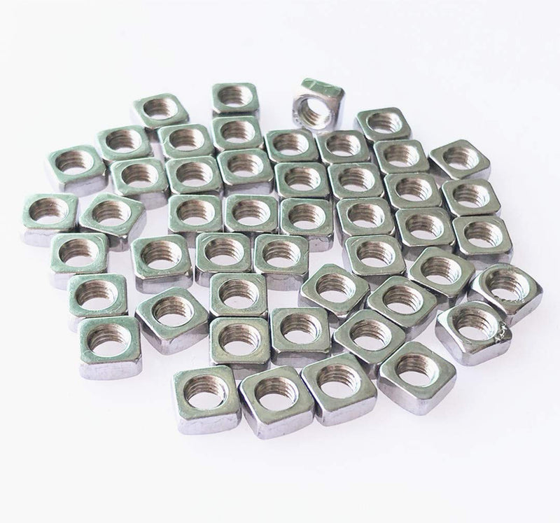 100pcs M3 Metric Square Nuts 18-8 (304) Stainless Steel Fastener 100