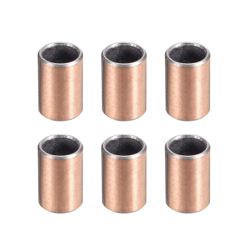 uxcell Sleeve Bearing 8mm Bore x 10mm OD x 15mm Length Plain Bearings Wrapped Oilless Bushings 6pcs 8x10x15mm