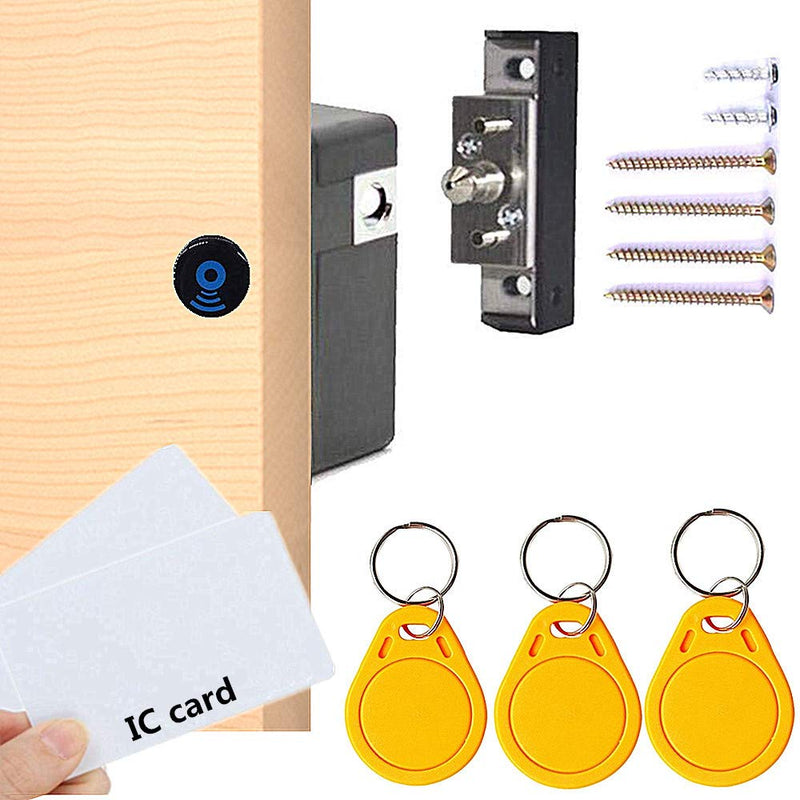 NFC Supported RFID DIY Hidden Cabinet Locker & Drawer Lock - Punch-Free Electronic Sensor Lock Yellow