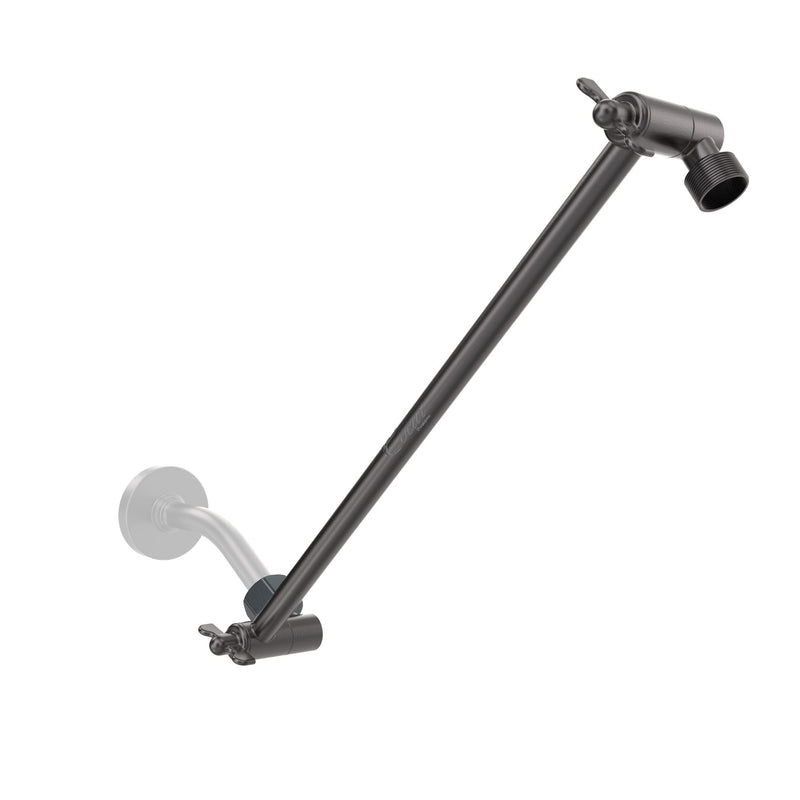 16-Inch Extra Long Shower Extension Arm. Solid Brass. Height/Angle Adjustable With a Unique Locking Gear for a Perfect Position Every time. Holds All Showerhead Sizes!! 16 Inch Oil Rubbed Bronze