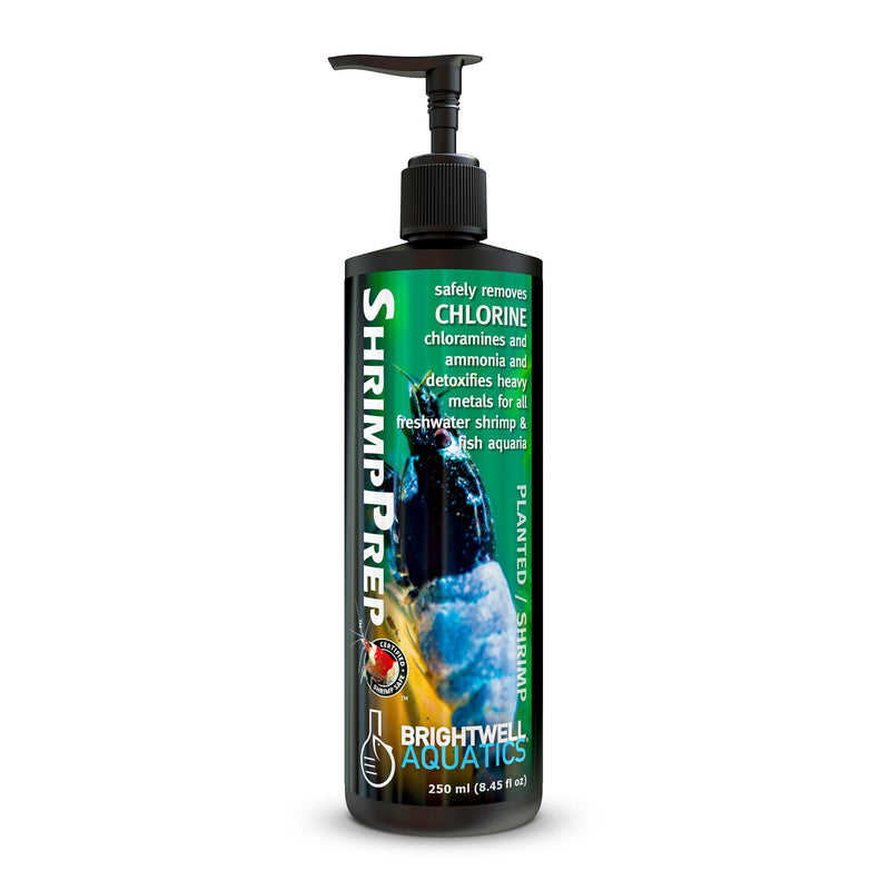 Brightwell Aquatics Shrimp Prep – Water Conditioner for Freshwater Shrimp & Aquariums – Removes Chlorine, Ammonia & Heavy Metals – Promotes Healthy Habitat, 250 ml 250-ml