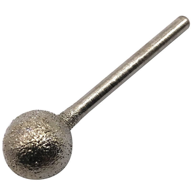 10Pcs Diamond Mounted Point, 12mm Ball Head, 3mm Shank, Diamond Grinding Bit Rotary Burrs, for Jade Stone Jewelry Ceramic Carving Polishing