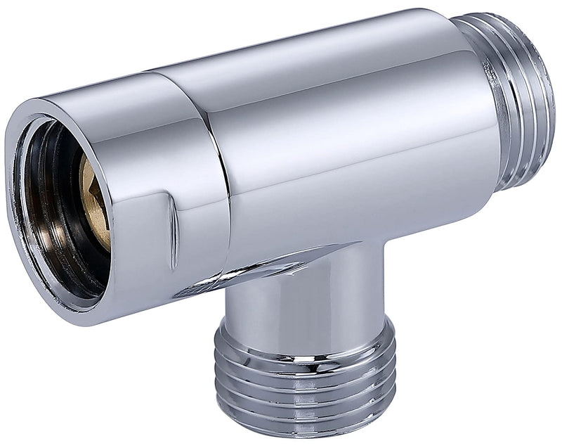 G-Promise All Metal 3 Way Diverter/Hose Fitting Tee/T Shape Adapter Connector for Angle Valve Hose/Bath Shower Arm / (Chrome) Chrome