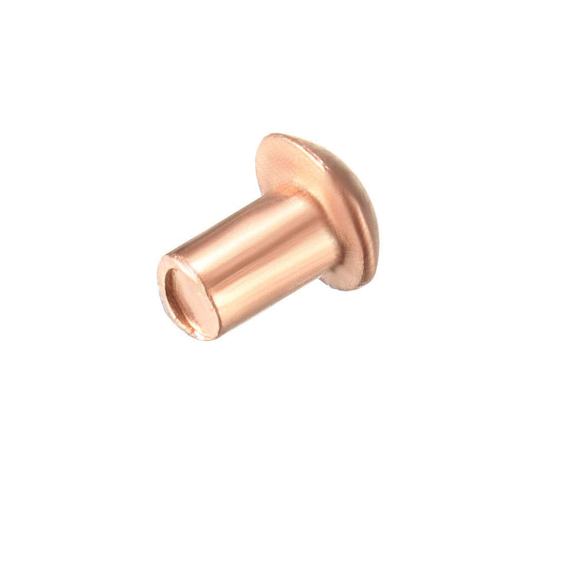 uxcell 200 Pcs 3/32" x 5/32" Round Head Copper Solid Rivets Fasteners 3/32" x 5/32"