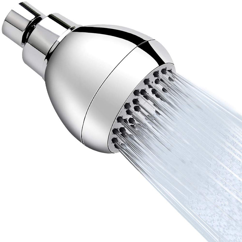 Aisoso High Pressure Shower Head 3 Inches Anti-clog Anti-leak Fixed Showerhead Chrome with Adjustable Swivel Brass Ball Joint for Relaxing and Comfortable Shower Experience 3.0 Inch