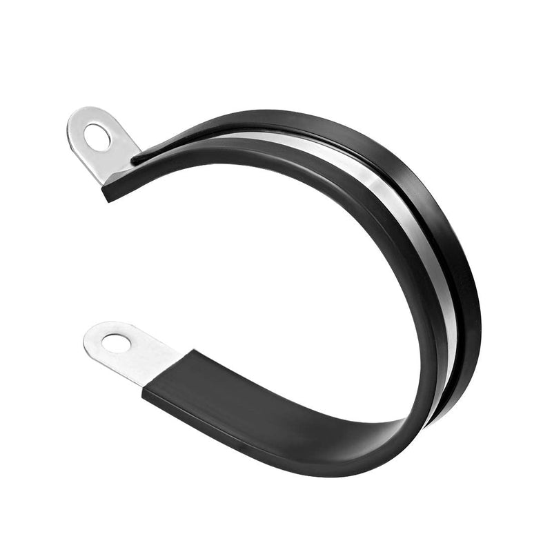 uxcell 2-1/2"(63mm) Cable Clamp 304 Stainless Steel Rubber Cushioned Insulated Clamp R Shape Metal Clamp 5Pcs 63mm