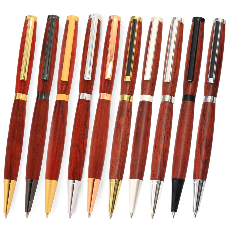 Slimline Pen Kit - Variety, 10 Pack, Gold, Gold with Black Stripe Clip, Satin Gold, Satin Silver, Silver, Black Chrome, Chrome, Chrome with Black Stripe Clip, Gun Metal, Copper