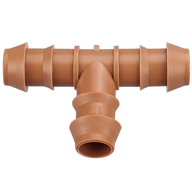 20 Pieces Drip Irrigation Fittings Tee Connectors for 1/2" Tubing, Barbed T 3 Way Connectors for 1/2 Inch Irrigation Tubing(0.600" ID), Drip Line Tees for Drip Sprinkler Garden Lawn Systems 17mm Tees-20P
