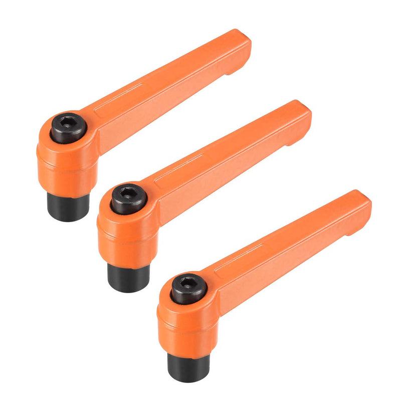 uxcell® M8 Handle Adjustable Clamping Lever Push Button Ratchet Female Threaded Stud 3 Pcs