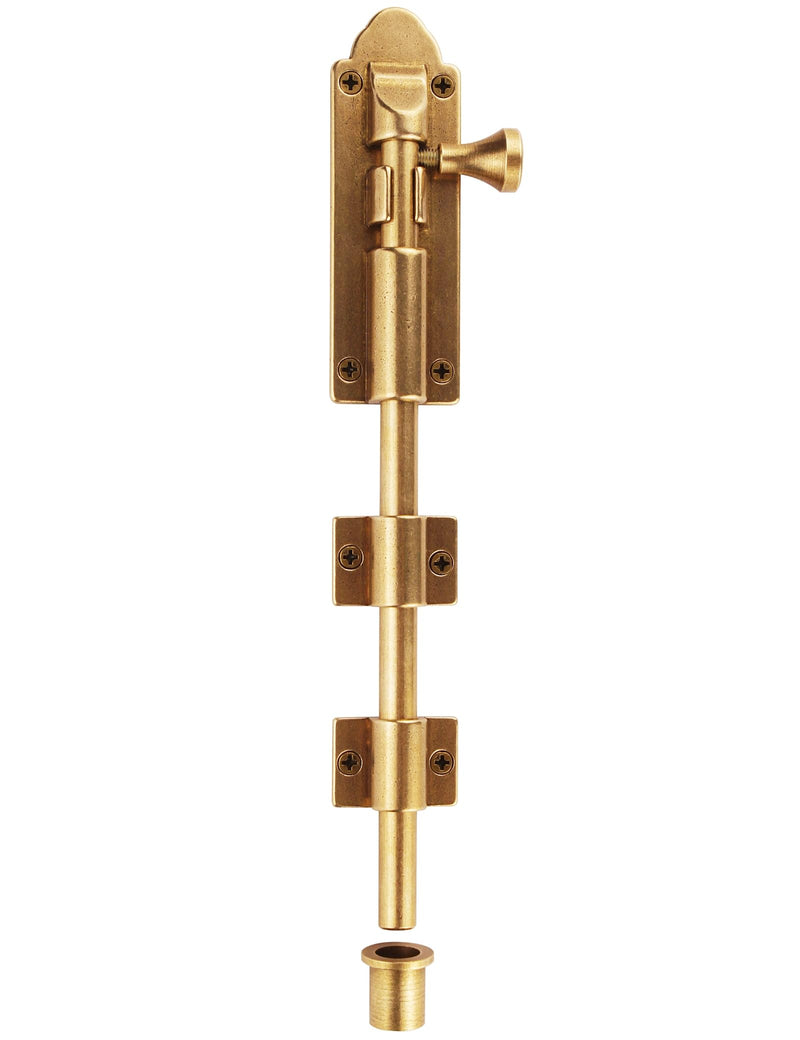 Heavy Duty Cane Bolts Latch Garage Bolts10", Extra Lengthen Solid Bronze Sliding Bolt- Barrel Bolt Door Latch Oil Rubbed Bronze Large Sliding Bolt Door Locks,Drop Pin Bolts Cane Gate