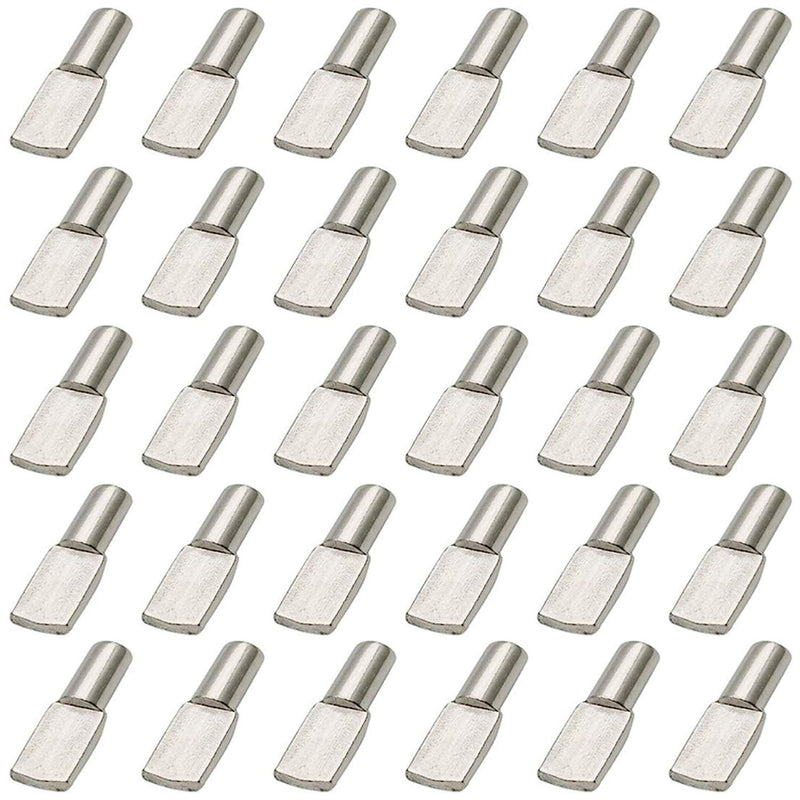 5mm Shelf Support Shelf Pins Kit 60Pcs Nickel Plated Spoon Shape Cabinet Furniture Shelf Support Pegs Perfect for Shelf Holes on Cabinets, Entertainment Centers.