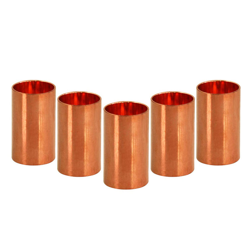 Supply Giant DDDM0200-5 Straight Copper Coupling Fittings With Sweat Ends, 2 Inch Pack Of 5