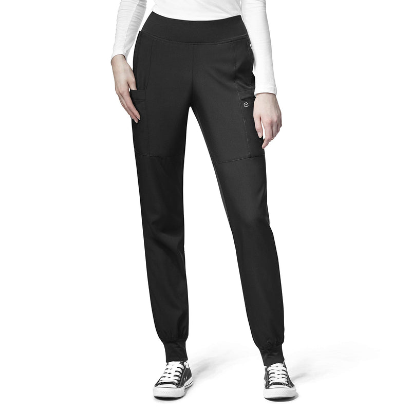 WonderWink Women's Comfort Waist Cargo Jogger Pant Medium Black