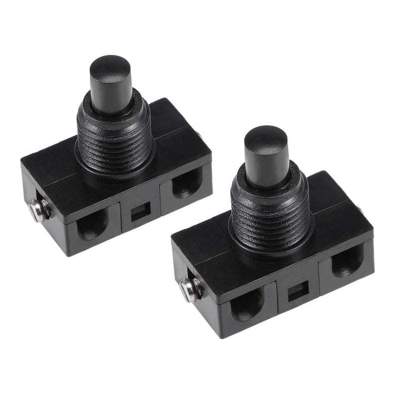 uxcell Inline Foot Pedal Push Button Switch, UFO Type Lamp Lighting Foot Control Latching ON/Off Footswitch Black 2 Pcs