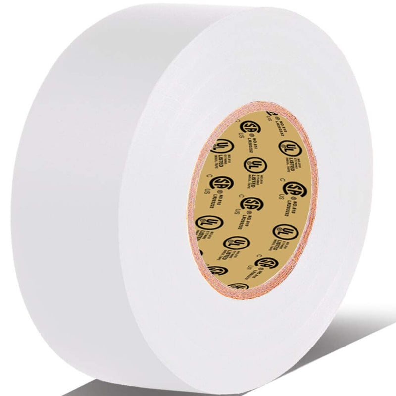 White Electrical Tape, 66 feet x 3/4 inch x 7 mils-600V,Pass UL/CSA Certification. Waterproof,Flame Retardant,Strong Adhesive, 14℉ to 176℉(White) 3/4-Inch by 66 Feet White 1