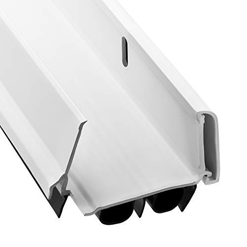 New: KS Hardware,Patent Pending, Adjustable Double Bubble Door Sweep, Draft Stopper, Under Door Seal for Exterior Doors, 1 3/4" x 36", White (36 inch) 36 Inch