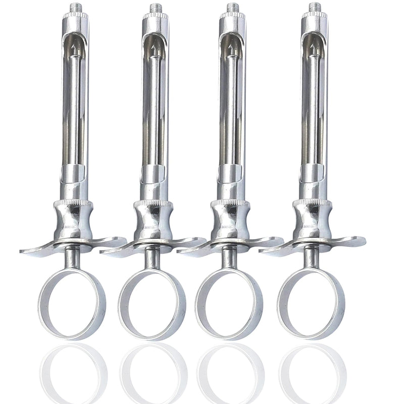 4 Premium Aspiring Dental 'Syringes 1.8Ml Anesthetic One Ring With Finger Rests Dental Instruments for Educational Use