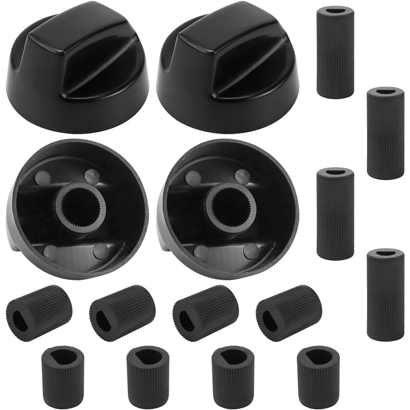 AMI PARTS Black Oven Control Switch Knob with 12 Adapters for Oven/Stove/Range Universal Knobs Wide Application