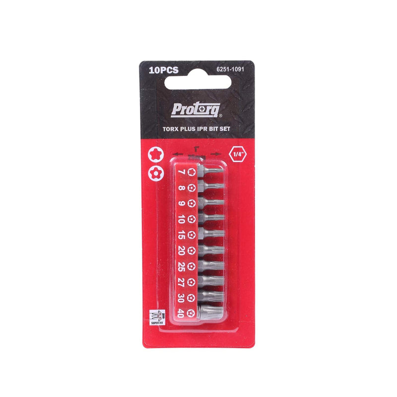 TORX PLUS IPR, Torx Plus 5-Point Tamper-Proof Security Bits (IPR 7-IPR 40), 25mm, 10 -Pieces, High Grade S2 Steel 10pc 1 in. Torx Plus IPR