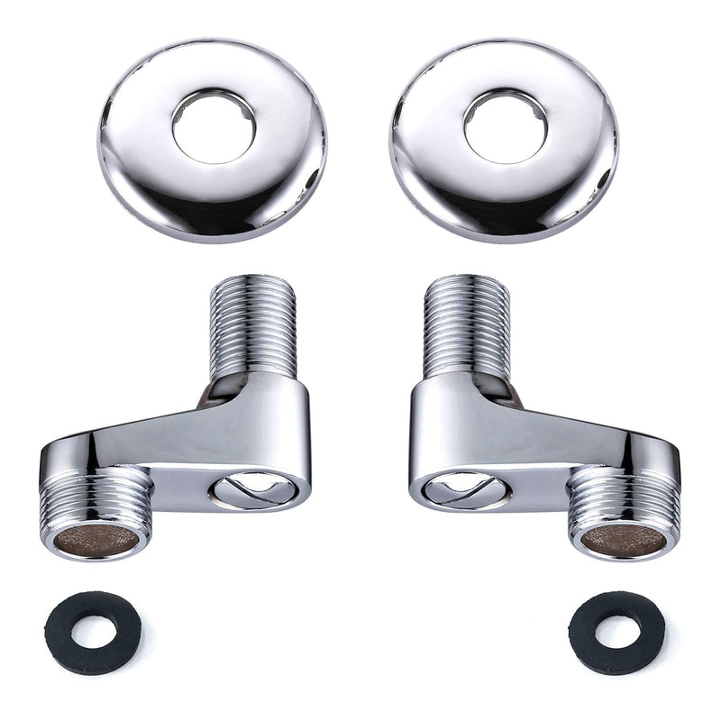 Aolemi 3-3/8 Inch Wall Mount Adapter Claw Foot Bathtub Faucet Adjustable Swing Arms Eccentric Screw Polish Chrome 2 Pack