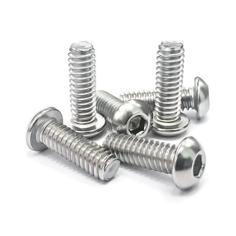 3/8-16 x 1-1/4" Button Head Socket Cap Bolts Screws, 304 Stainless Steel 18-8, Full Thread, Coarse Thread UNC, Allen Hex Drive, 20 PCS 3/8-16 x 1-1/4"