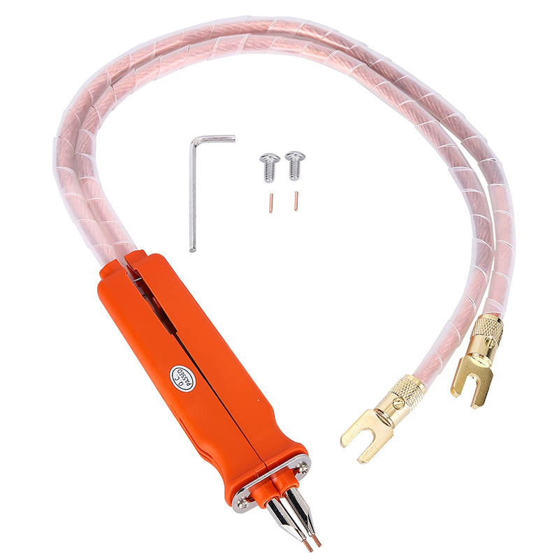 Spot Welding Pen, High Power 1900W Adjustable Pulse Welding Tool for Battery Packs DIY Repair Low Oxygen Copper 2 to 7mm Spacing 1 Welding Pen 2 Copper Wires 1 Hex Wrench