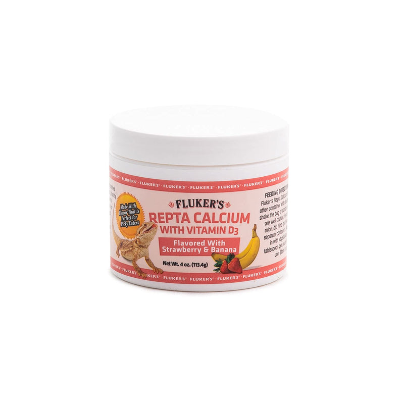 Fluker's Strawberry Banana Flavored Repta Calcium with Vitamin D3, 4 oz 4-Ounces - PawsPlanet Australia