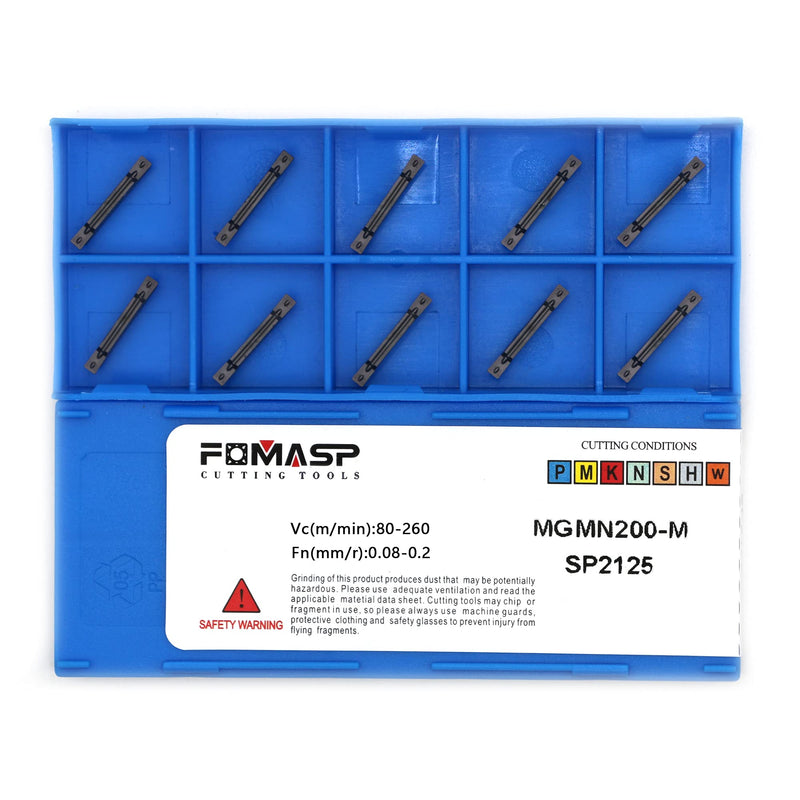 MGMN200-M Carbide Grooving Inserts for MGEHR/L and MGIVR/L Grooving Cut-Off Tool Holder, Installed with KOLORY, PVD Coating, 10pcs