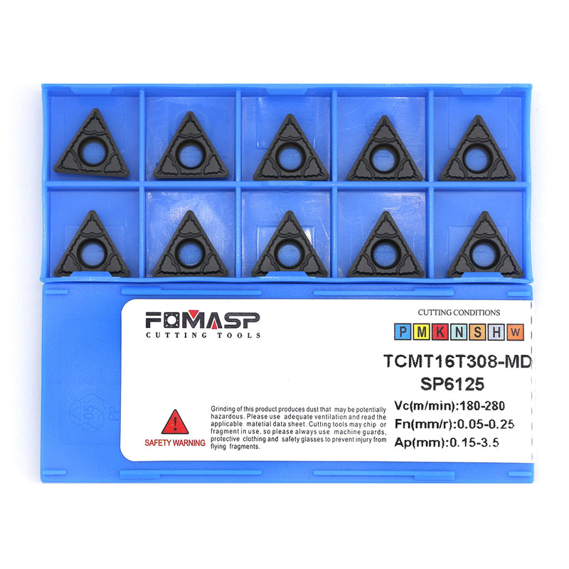 TCMT32.52 / TCMT16T308-PM of CNC Carbide Inserts for Steel Turning Cutting Tools, The Chip Breaker"PM" fit for Semi-Finishing Metal Cutting, 10 PCS.