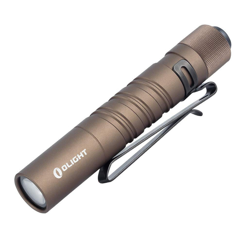 OLIGHT I3T EOS 180 Lumens Dual-Output Slim EDC Flashlight for Camping and Hiking, Tail Switch Flash Light with AAA Battery (Desert Tan) Desert Tan