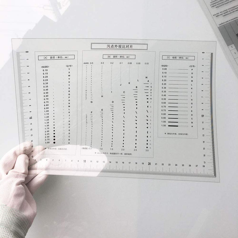 Flaw Detection Gauge SEC Size Estimation Chart (Transparency) for Defects and Measuring (Transparent, 8) transparent