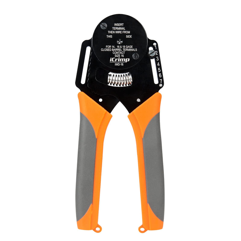 iCrimp Closed Barrel Crimper 4 Way Indent,8 Impression Type for Deutsch Solid Contacts gage 14,16&18(IWD-16) IWD-16