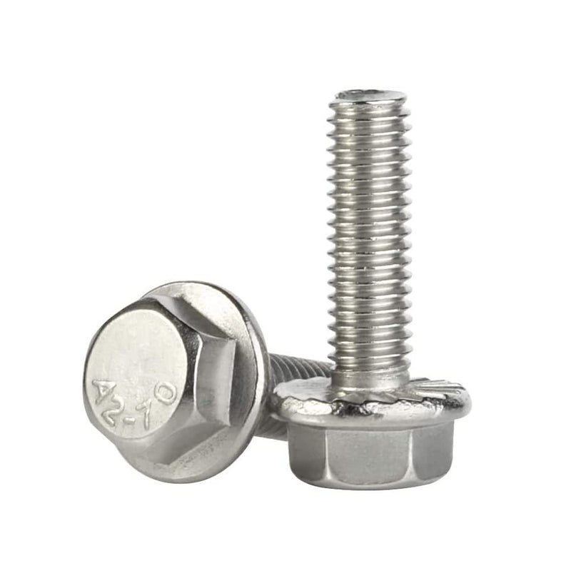M6 x 20mm Flanged Hex Head Bolts Flange Hexagon Screws, Stainless Steel A2, DIN 6921, 25 PCS M6-1.0 x 20mm (25 PCS)