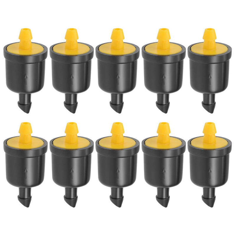 uxcell Stabilizer Dripper 5 GPH 20L/H Emitter for Garden Lawn Drip Irrigation with Barbed Hose Connector Plastic Yellow 20pcs