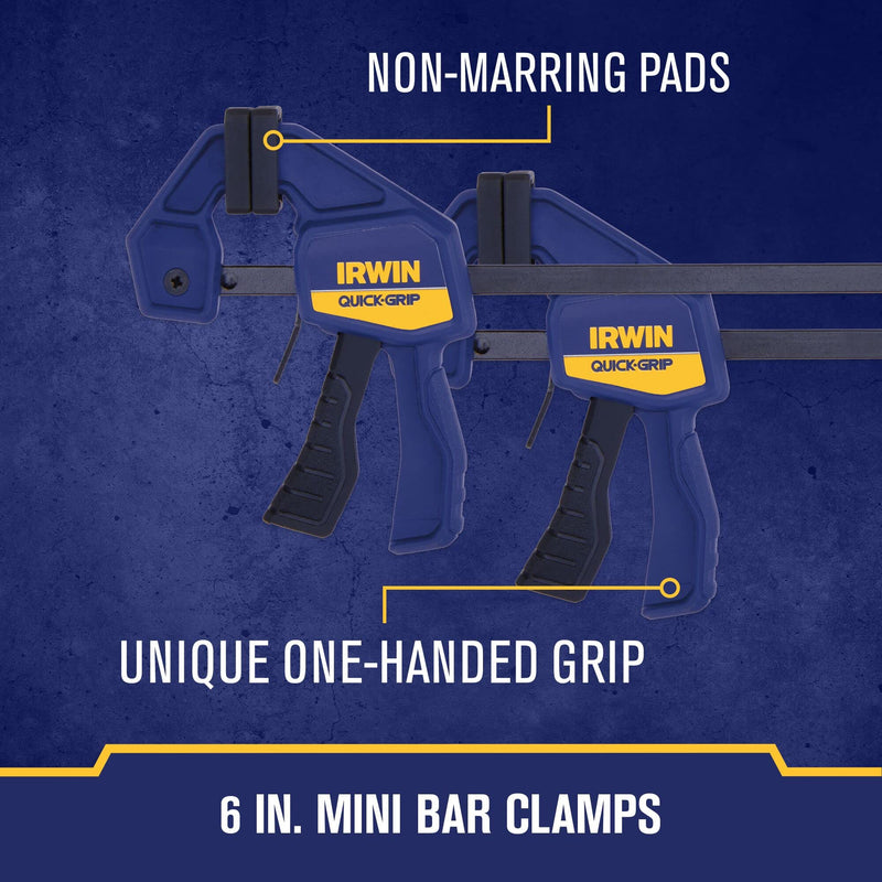 IRWIN QUICK-GRIP Clamps for Woodworking, Quick Release Triggers, 6 Inch, 8 Piece Set (IRHT83220) 8 Pack