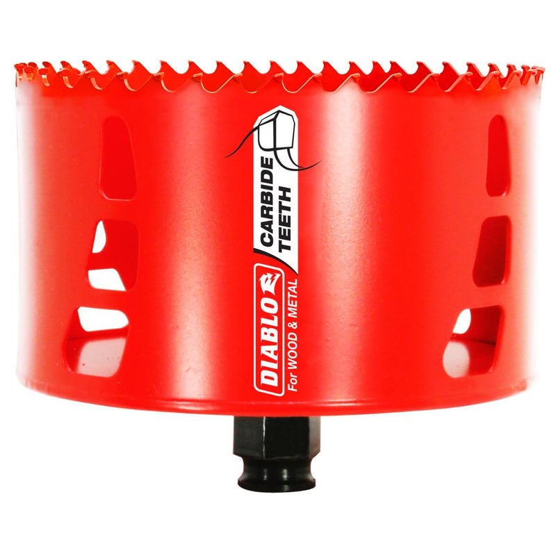Diablo Carbide Teeth Hole Saw - Ideal for Cutting Wood, Metal, and Plastic with Precision and Durability - 4-1/2" Diameter, 2-3/8" Length - DHS4500CT