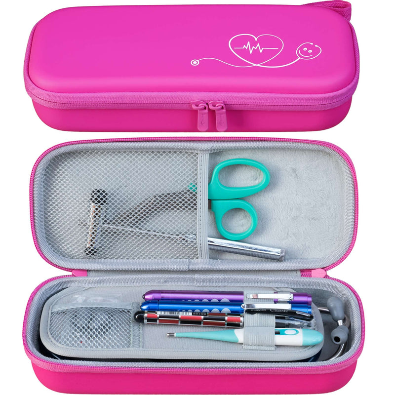 ButterFox Premium Stethoscope Case with Divider and ID Slot for 3M Littmann Classic III, Cardiology IV Diagnostic and More Stethoscopes with Pocket for Nurse Accessories (Hot Pink) Hot Pink