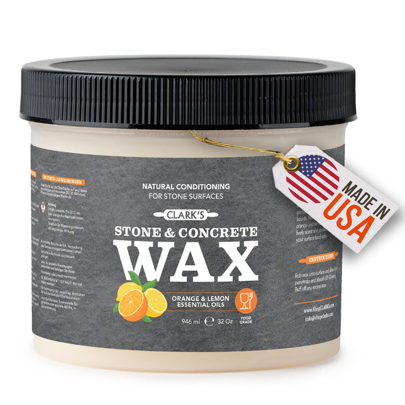 CLARK'S Natural Soapstone & Concrete Wax, 32 oz - Orange Lemon Scent 32 Ounce (Pack of 1)