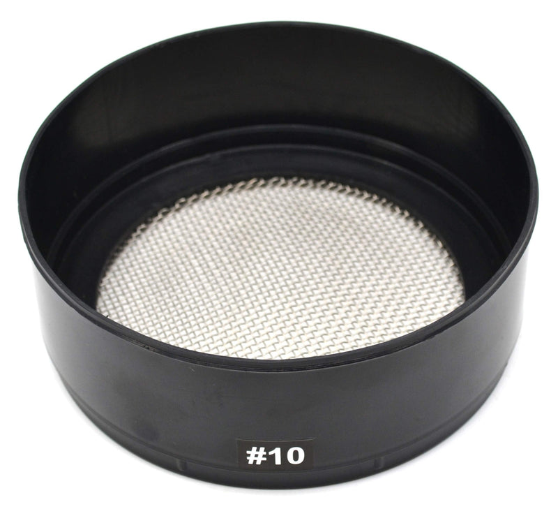 EISCO Sieve with Mesh Size 10-2mm Mesh Openings - Stainless Steel Mesh with Stackable Plastic Frame