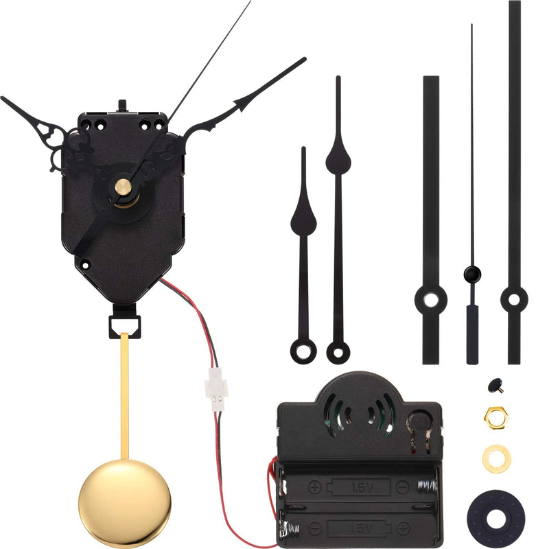 HICARER Quartz Pendulum Trigger Clock Movement Chime Music Box Complete Pendulum Clock Kit with 3 Pairs of Spades Fantasy Straight Clock Hands