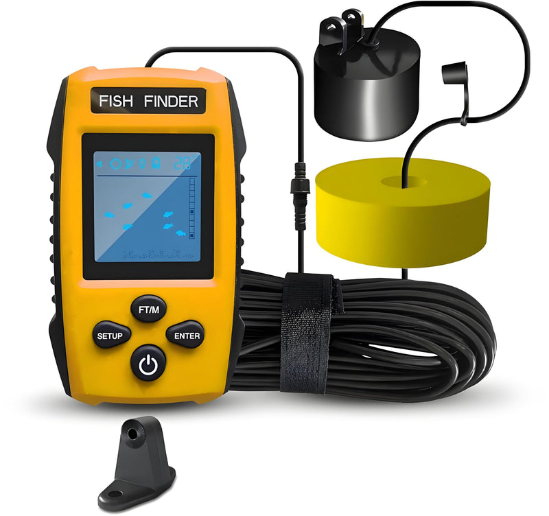 Portable Fish Finder Handheld Sonar Depth Finder for Kayak Boat Ice and Shore Fishing 100m Range with Transducer Fishing Alarm Underwater Contour TL88